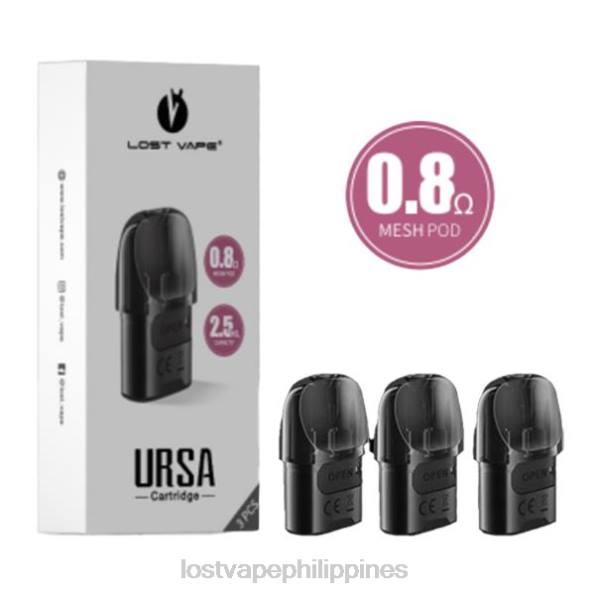 Lost Vape Manila - Lost Vape URSA Replacement Pods | 2.5mL (3-Pack) Black 0.8ohm 848X123