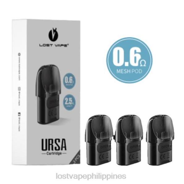 Lost Vape Pods Near Me - Lost Vape URSA Replacement Pods | 2.5mL (3-Pack) Black 0.6ohm 848X6